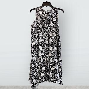 Emerson Fry India Collection Dress Medium Large Hand Block Print Organic Bows